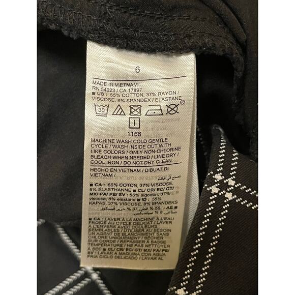 Old Navy Pixie Skinny Pants Women’s Black Plaid size 6 Stretch Office Career - Picture 5 of 6